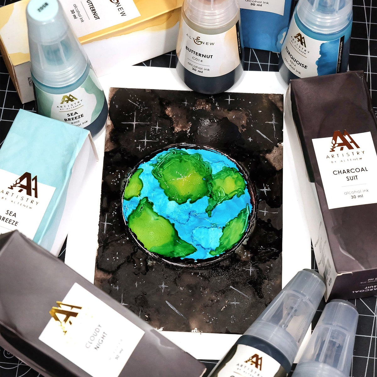 Alcohol Ink Charcoal Suit Alcohol Ink