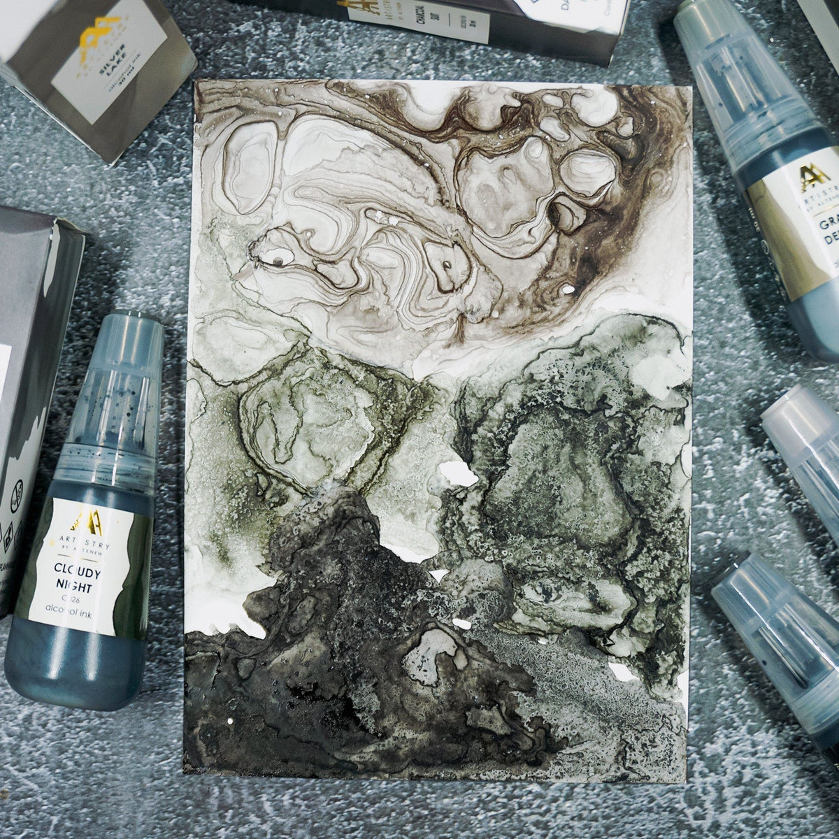 Alcohol Ink Cloudy Night Alcohol Ink