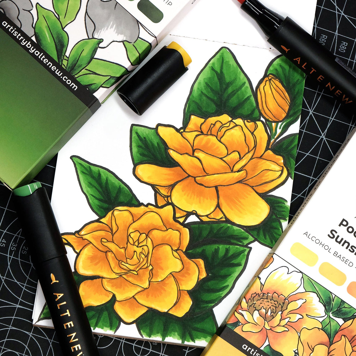 Alcohol Markers Altenew Artist Markers Green Valley Set