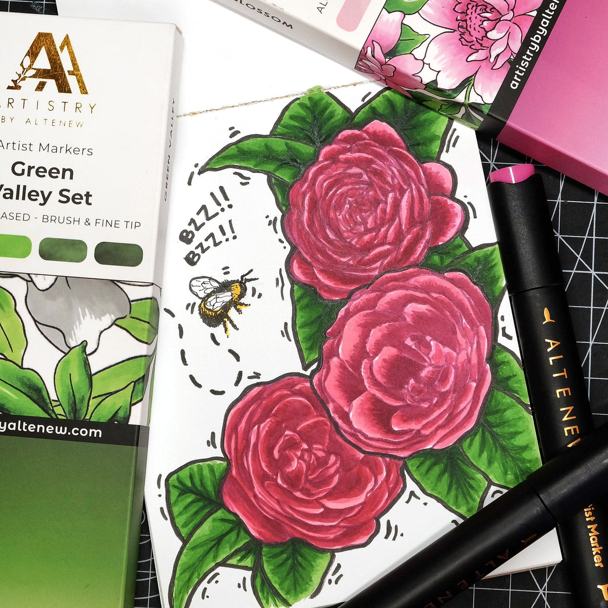 Alcohol Markers Altenew Artist Markers Green Valley Set