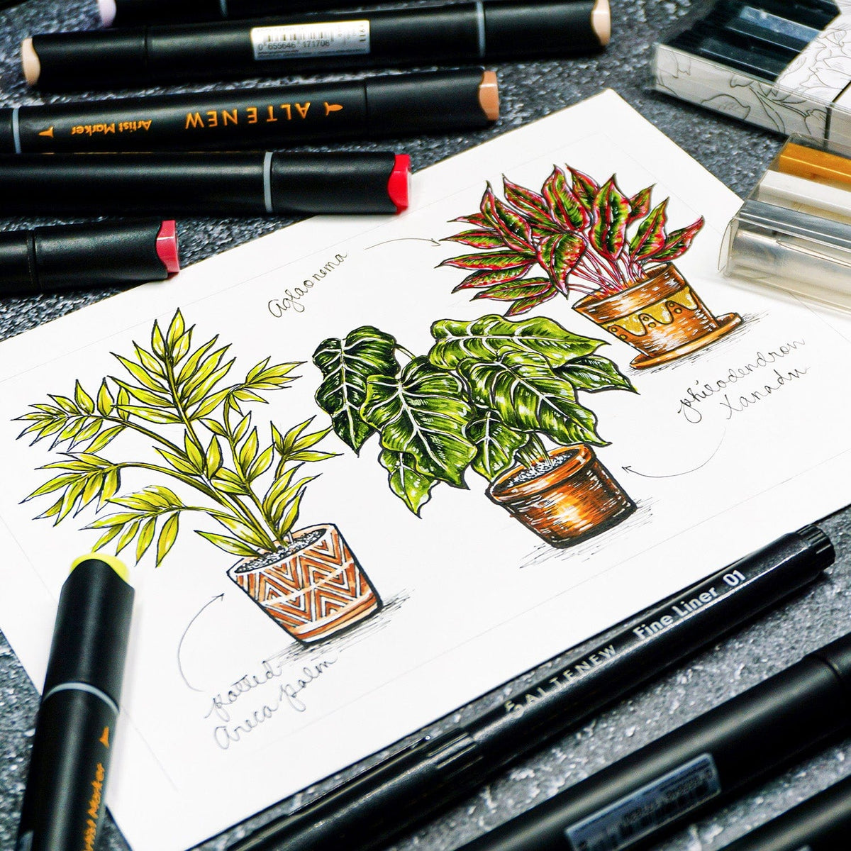 Alcohol Markers Artist Markers Green Fields Set
