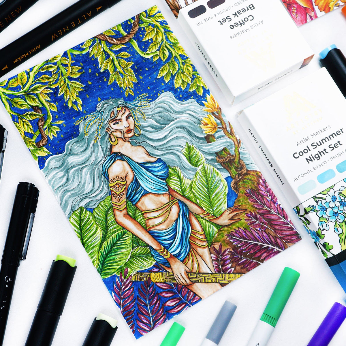 Alcohol Markers Artist Markers Green Fields Set