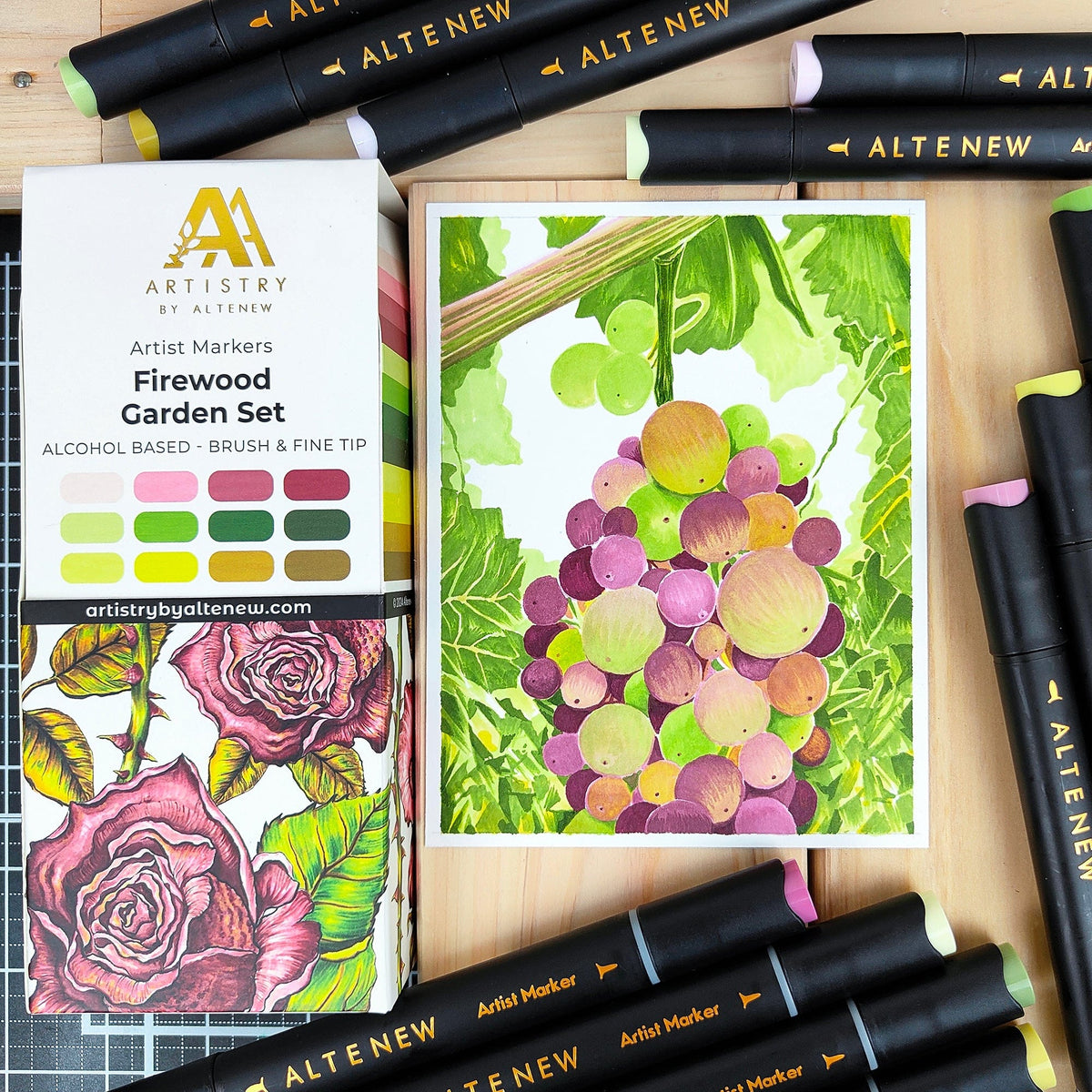 Alcohol Markers Firewood Garden Artist Alcohol Markers Set M