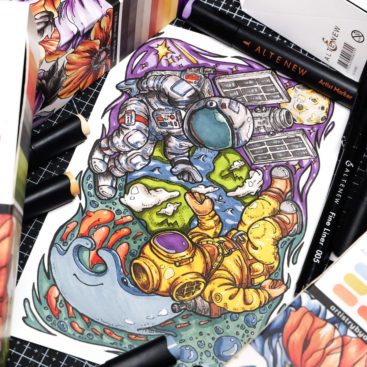 Alcohol Markers Tropical Garden Artist Alcohol Markers Set E