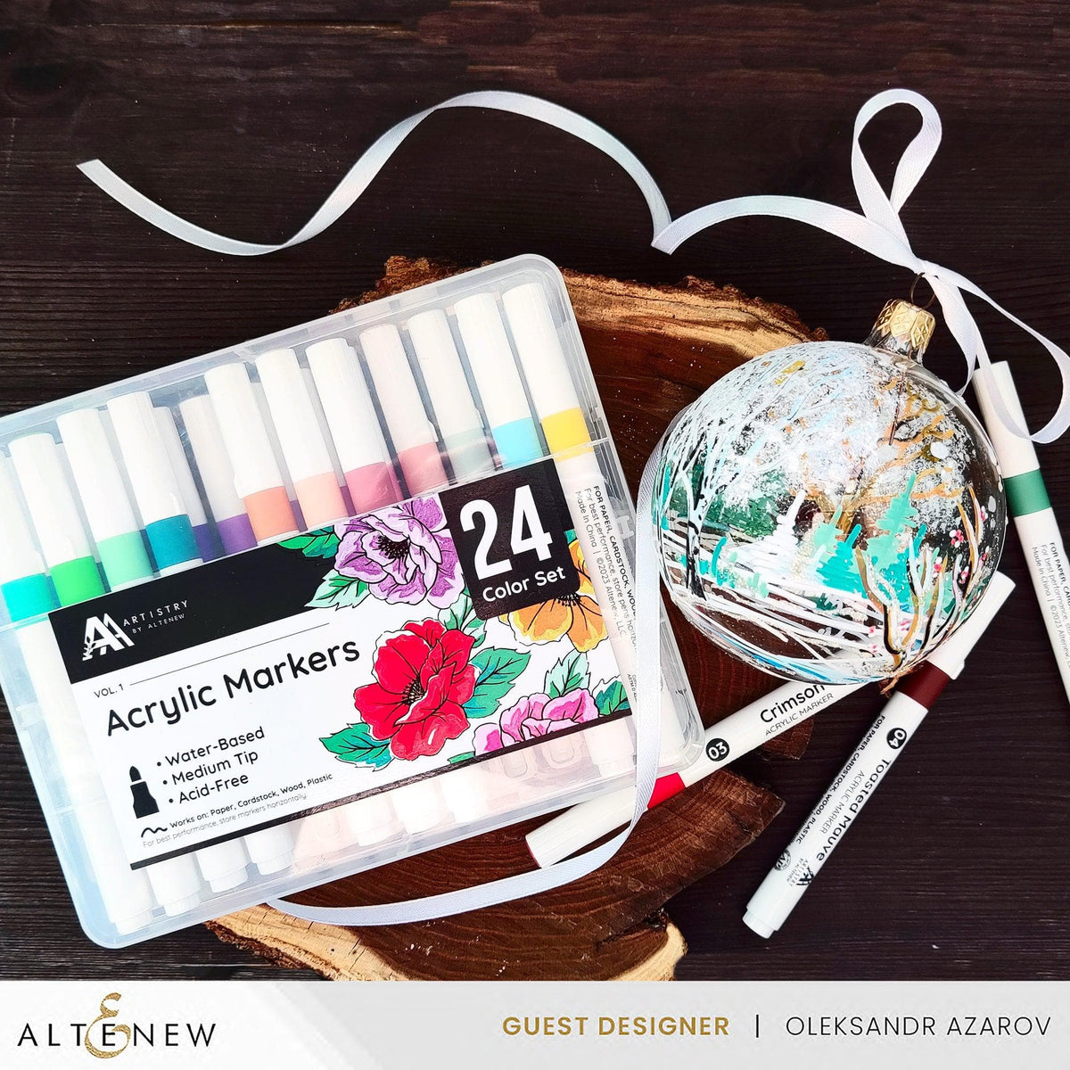 Art Material & Coloring Sheet Bundle Acrylic Marker Set & Color-by-Number Sheets Bundle
