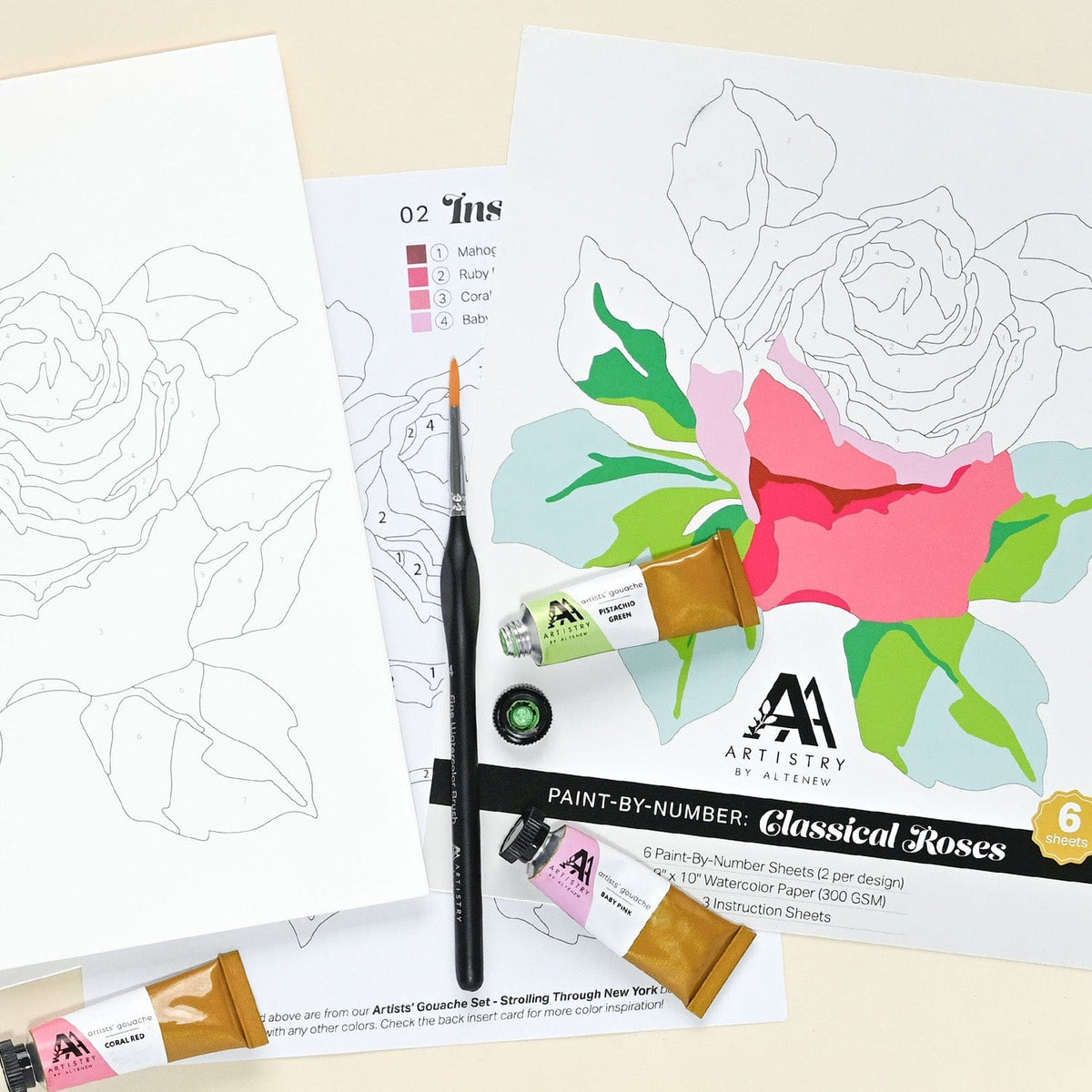 Coloring Book Paint-by-Number: Classical Roses