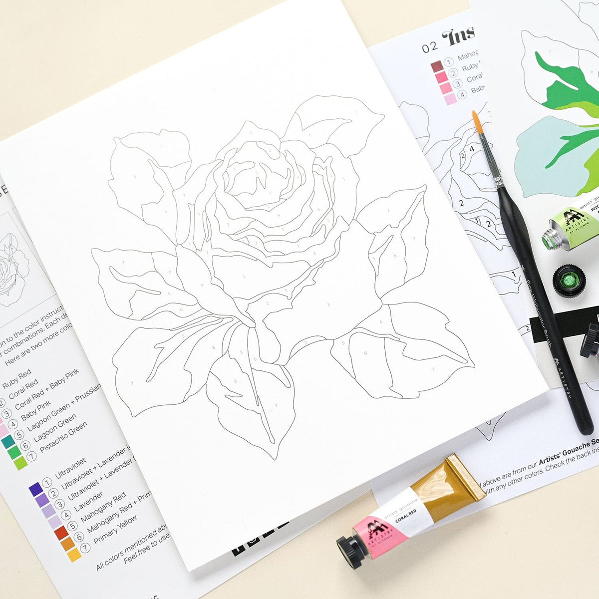 Coloring Book Paint-by-Number: Classical Roses