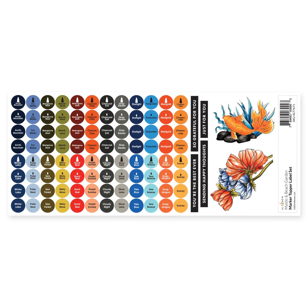 Decals Mystic & Beach Garden Marker Topper Label Set