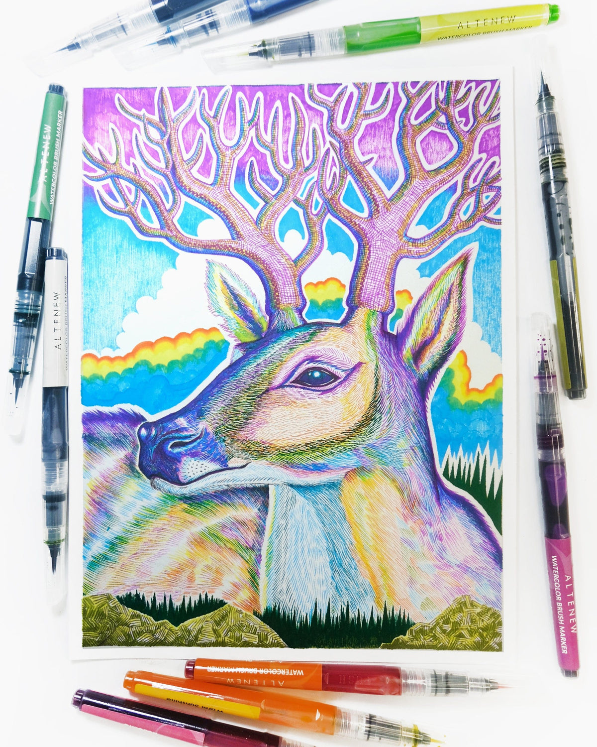 Water-based Markers Watercolor Brush Markers - Spring Garden Set