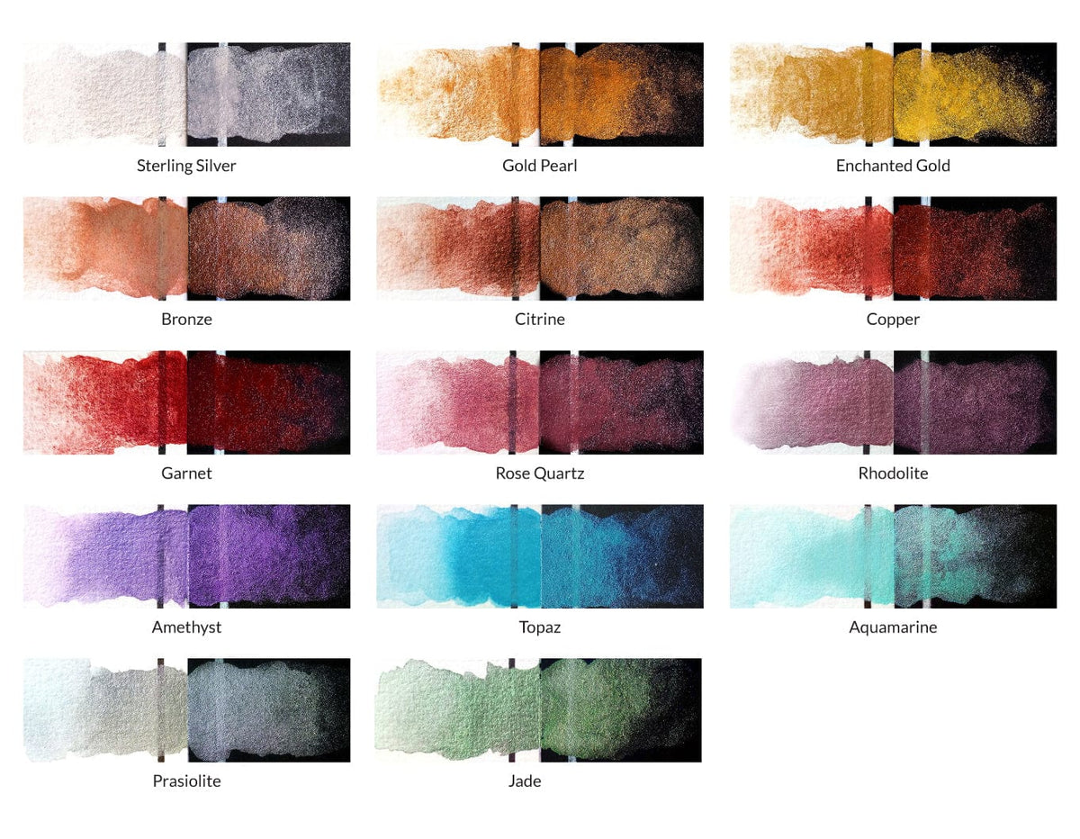Watercolor Pans Metallic Watercolor 14 Pan Set
