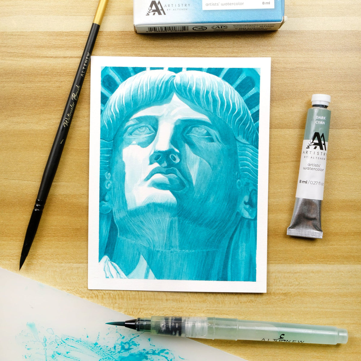 Watercolor Tubes Artists' Watercolor Tube - Dark Cyan - (PB.17/PG.7)
