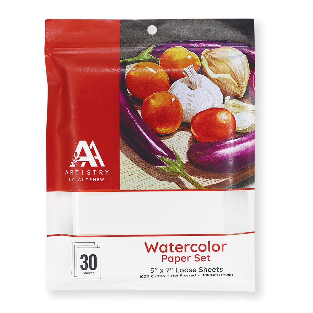 Watercolor Watercolor Paper Set (Hot-Pressed, 5" x 7" Loose Sheets, 30 sheets/set)